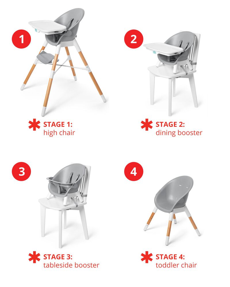 Skip Hop 4-in-1 Multi Stage High Chair, Grey / White, -- ANB Baby