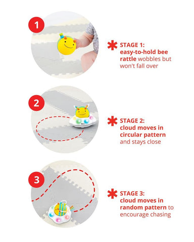 Skip Hop Explore & More 3-Stage Follow-Me Developmental Learning Crawl Toy, Bee, -- ANB Baby