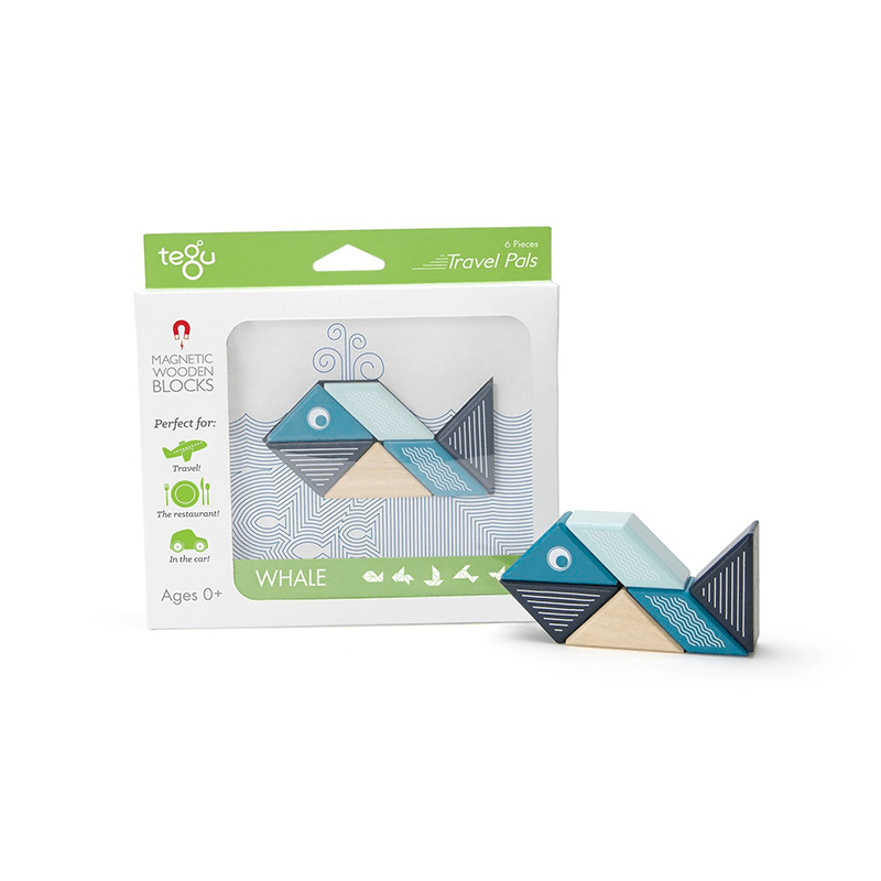 Tegu Travel Pal Magnetic Wooden Block Set 6-Piece, -- ANB Baby