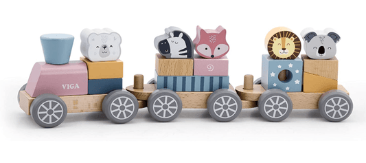 The Original Toy Wooden Stacking Train Toy, -- ANB Baby