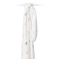 Lulujo Bamboo Swaddle-Hummingbirds_4 - ANB Baby