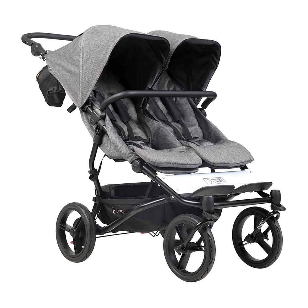 Mountain Buggy Duet Luxury with Double Satchel and Carrycot, Herringbone-Double Strollers-Mountain Buggy-ANB Baby Store