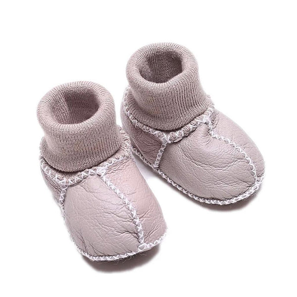 Finn & Emma Sheepskin Cozy Booties - Pink, Size 0-12m