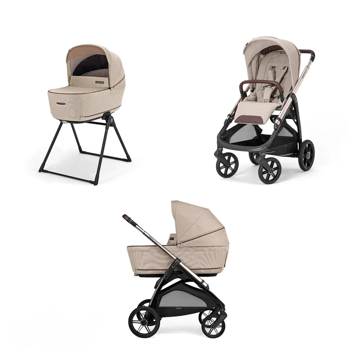 Inglesina Aptica Stroller With Bassinet & Stand-Single Strollers-Inglesina-Pashmina Beige - Available End Of May-ANB Baby Store