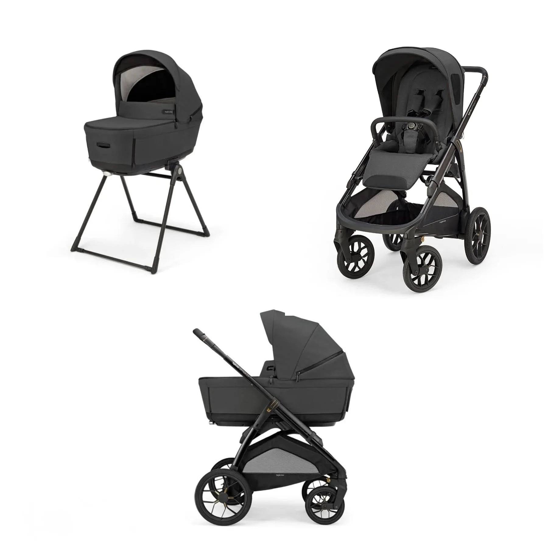 Inglesina Aptica XT Stroller With Bassinet & Stand-Single Strollers-Inglesina-Magnet Gray-ANB Baby Store