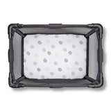 4moms Breeze Playard Sheet, Cotton White & Grey Crosshatch, Two Pack - ANB Baby