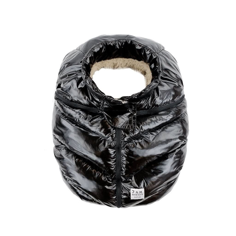 7 AM Enfant Car Seat Cocoon Polar Baby Cover, Black, 0 - 12M - ANB Baby