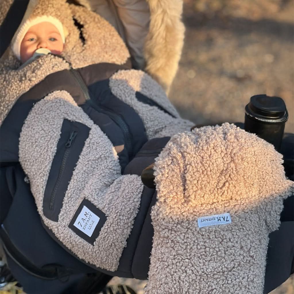 7AM Enfant Classic Warmmuffs, Oatmeal Teddy_3 - ANB Baby