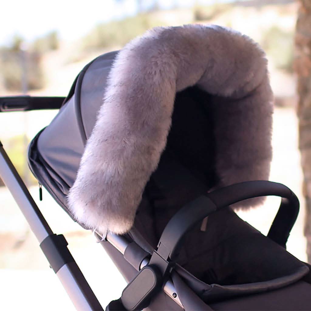 7 AM Enfant Fur Marquee Canopy Cover Tundra-Grey_4 - ANB Baby