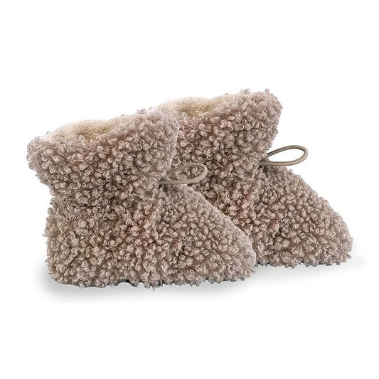 7AM Enfant Baby Booties Drawstring, Oatmeal Teddy - 7AMBT90B1TEDO - ANB Baby