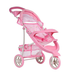 Adora Snack N Go Baby Doll Stroller with Shade – Rainbow Rose, Side inclined - ANB BABY