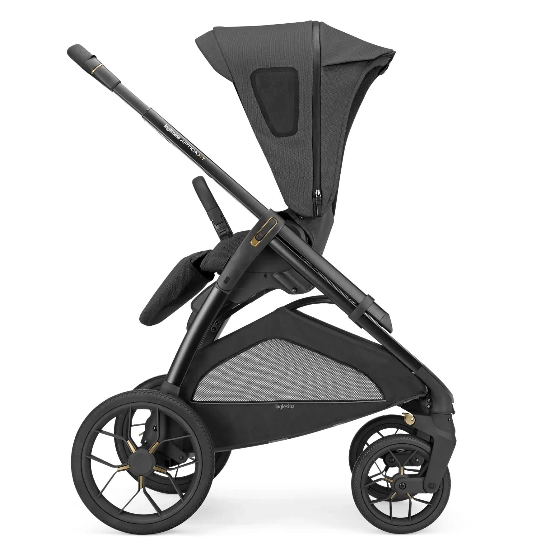 Inglesina Aptica XT Stroller With Bassinet & Stand-Single Strollers-Inglesina-Magnet Gray-ANB Baby Store