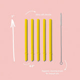 Avanchy Small 5inch Silicone Baby Straw 5 Pack-White_4 - ANB Baby