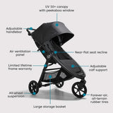 Baby Jogger City Mini GT2 Baby Stroller Opulent Black Feature 1 - ANB Baby