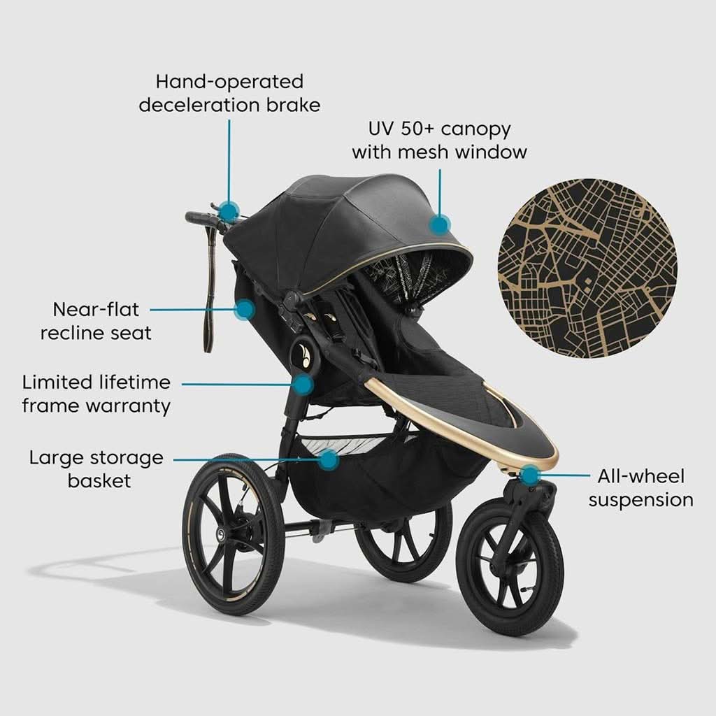 jogging stroller with large canopy Baby Jogger Summit X Robin Arzon Jogging Stroller