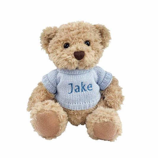 Babyblooms Personalised Bertie Bear, Blue Main - ANB Baby