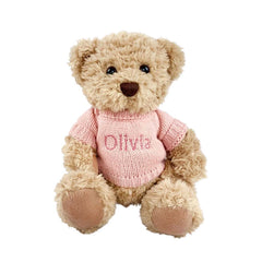 Babyblooms Personalised Bertie Bear, Pink Main - ANB Baby