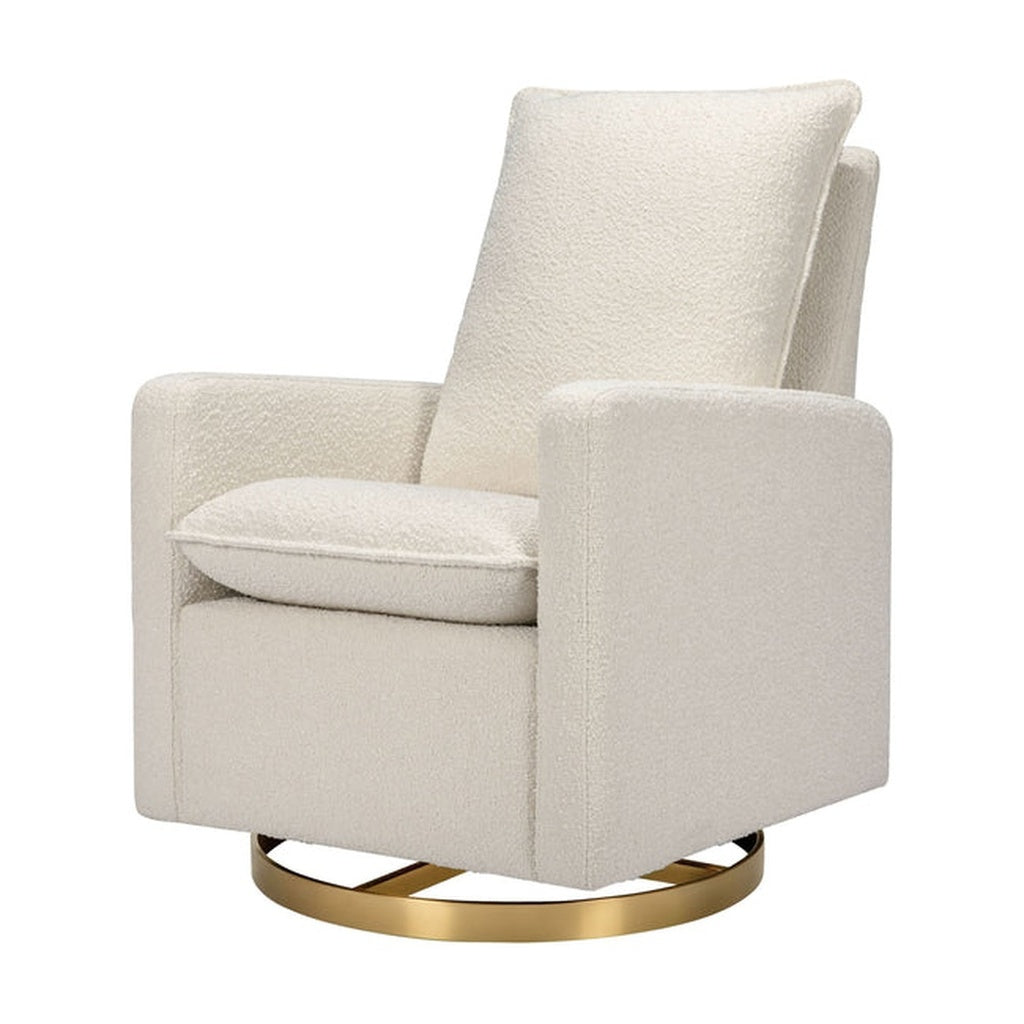 Babyletto Cali Pillowback Swivel Glider in Ivory Boucle with Gold Base_01