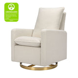 Babyletto Cali Pillowback Swivel Glider in Ivory Boucle with Gold Base_5