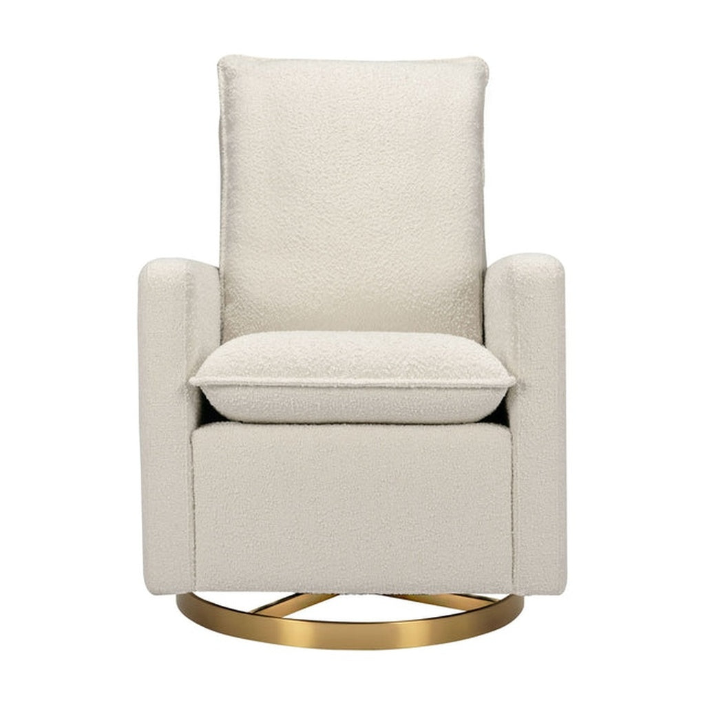 Babyletto Cali Pillowback Swivel Glider in Ivory Boucle with Gold Base_6