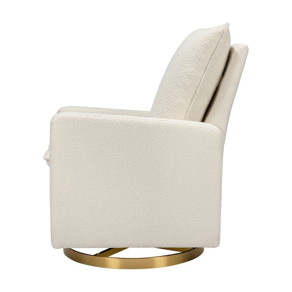 Babyletto Cali Pillowback Swivel Glider in Ivory Boucle with Gold Base_7