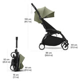 Babyzen YOYO2 +0 Bassinet and 6+ Color Pack Complete dimensions - ANB Baby