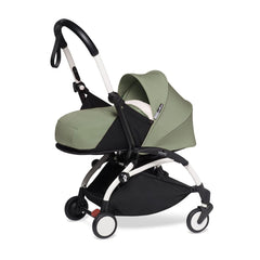 Babyzen YOYO2 + 0+ Newborn Pack + 6+ Color Pack Complete White Olive Side - ANB Baby