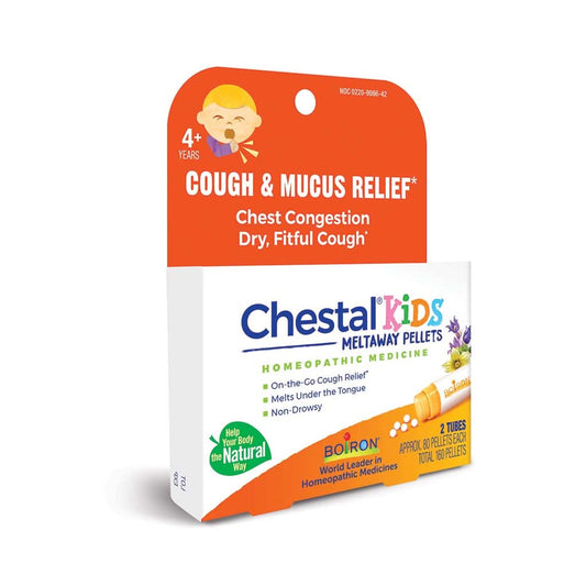 Boiron Chestal Kids Meltaway Pellets, Cough & Mucus Relief Main - ANB Baby