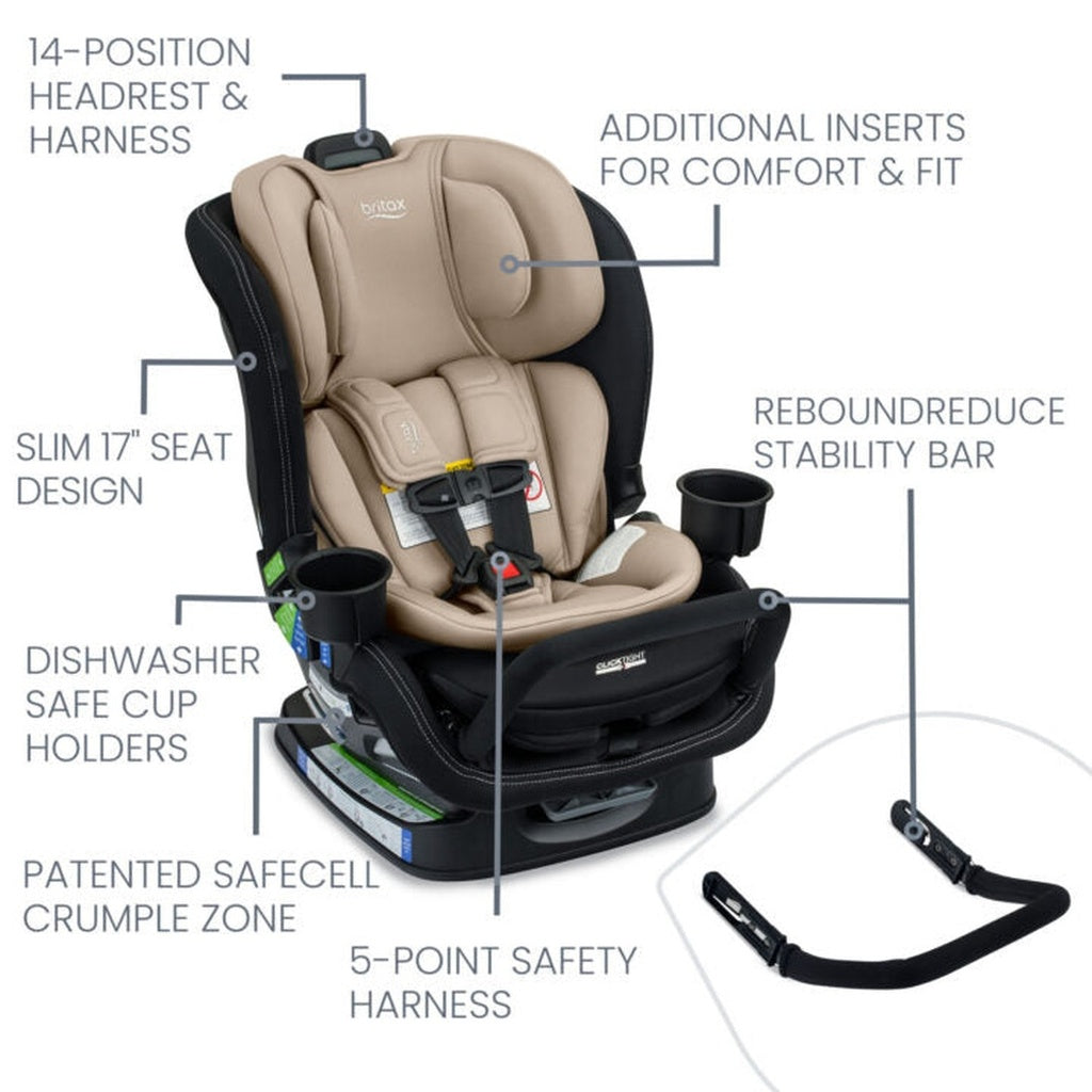 britax safe cell impact protection car seat Britax Poplar S Convertible Car Seat Sand Onyx