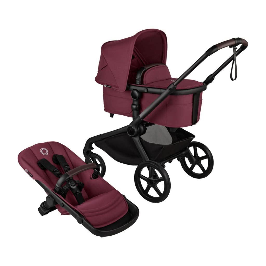 Bugaboo Kangaroo With Seat And Bassinet Complete Stroller-Dark Cherry red - ANB Baby