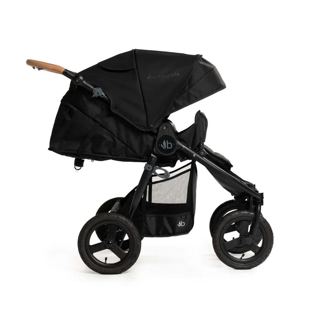 Bumbleride Indie Twin Double Stroller, Black, Recline with canopy - ANB Baby