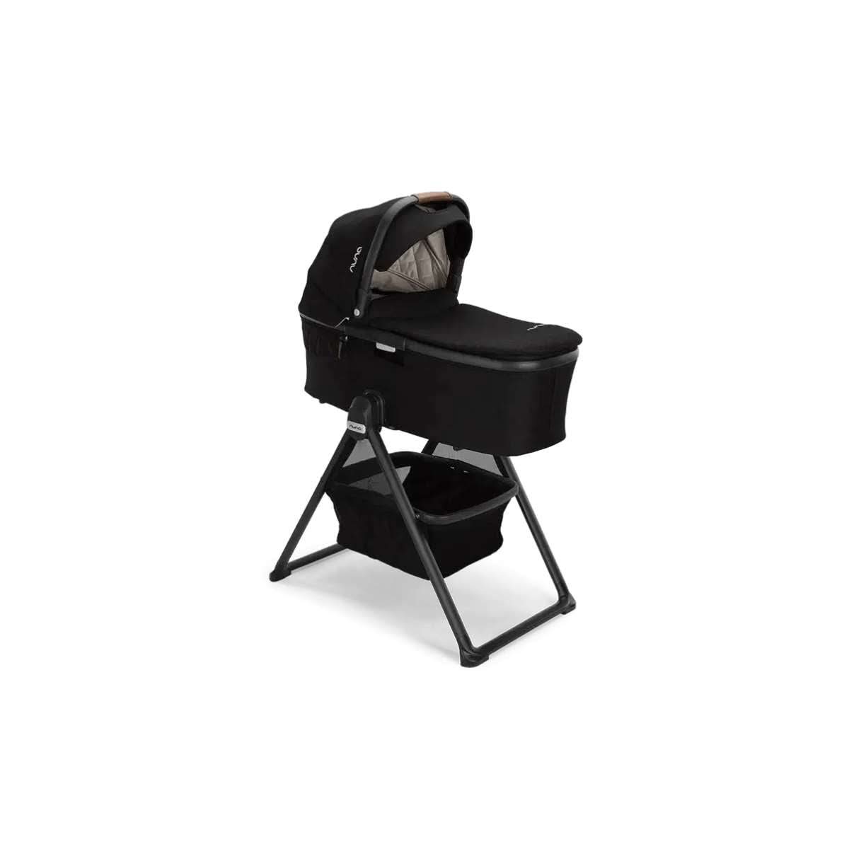 Buy NUNA DEMI Grow Bassinet + Stand Caviar Side View--ANB Baby