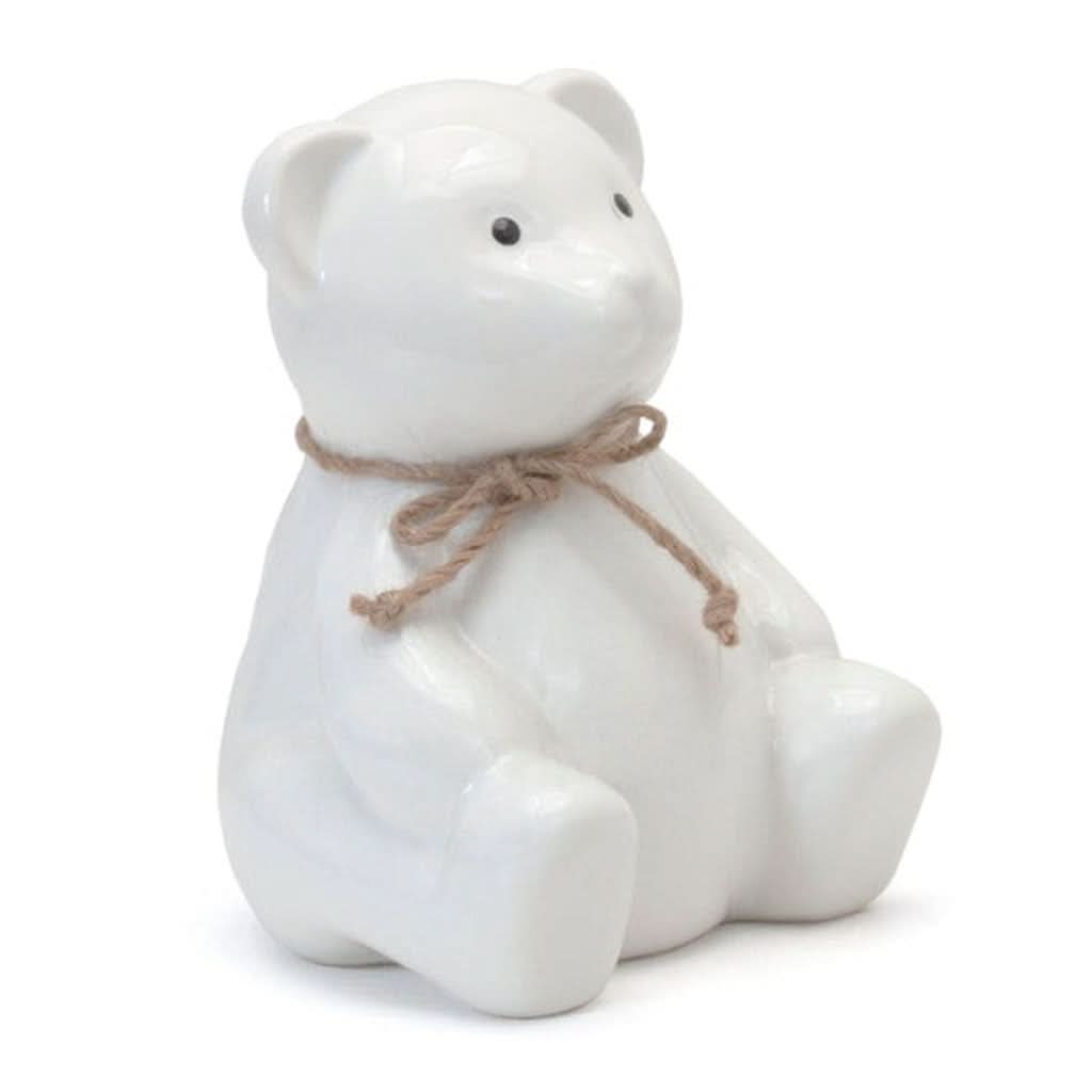 Child To Cherish Teddy Bear Bank, White-Nursery Decor-Child To Cherish-Teddy Bear - White-ANB Baby Store