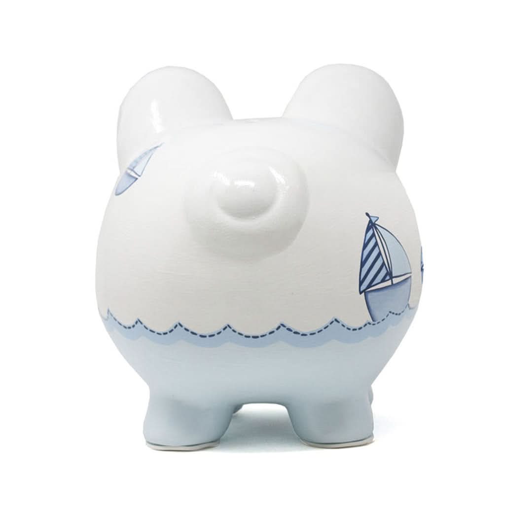 Child To Cherish Sailboat Piggy Bank, Back - ANB BABY