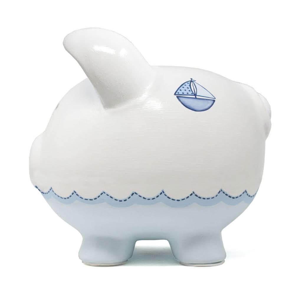 Child To Cherish Sailboat Piggy Bank, Side - ANB BABY