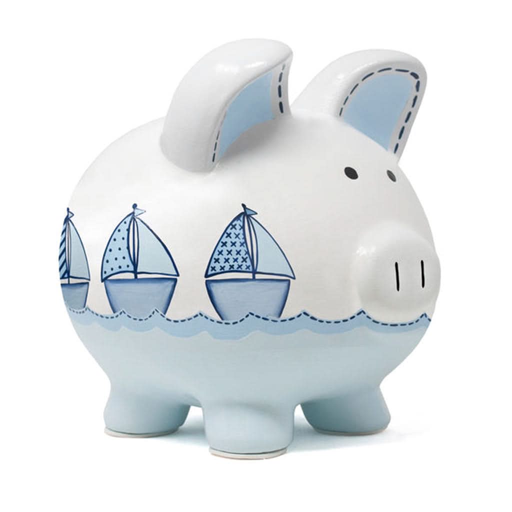 Child To Cherish Sailboat Piggy Bank-Nursery Decor-Child To Cherish-Sailboat-ANB Baby Store
