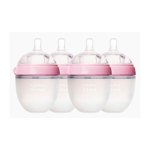 Comotomo Baby Bottle 5-Ounce/150 ml Kit, Pink, Pack of 4
