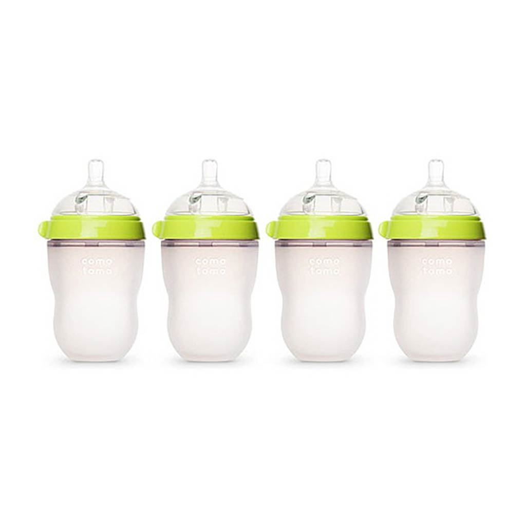 Comotomo Baby Bottle 8-Ounce/250 ml Kit, Green, Pack of 4-Feeding Bottles-Comotomo-ANB Baby Store