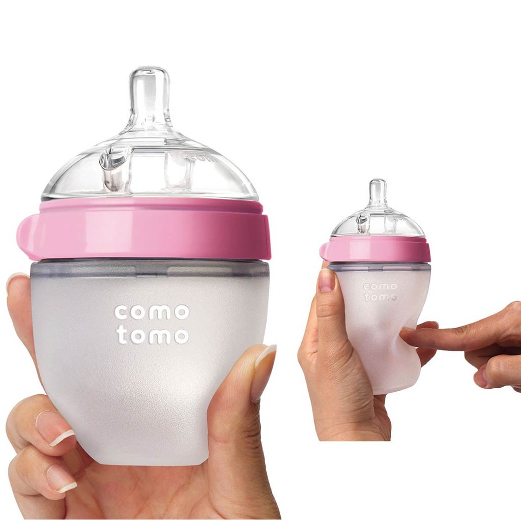 Comotomo Baby Bottle 8-Ounce and 5-Ounce Kit, Pink, Pack of
