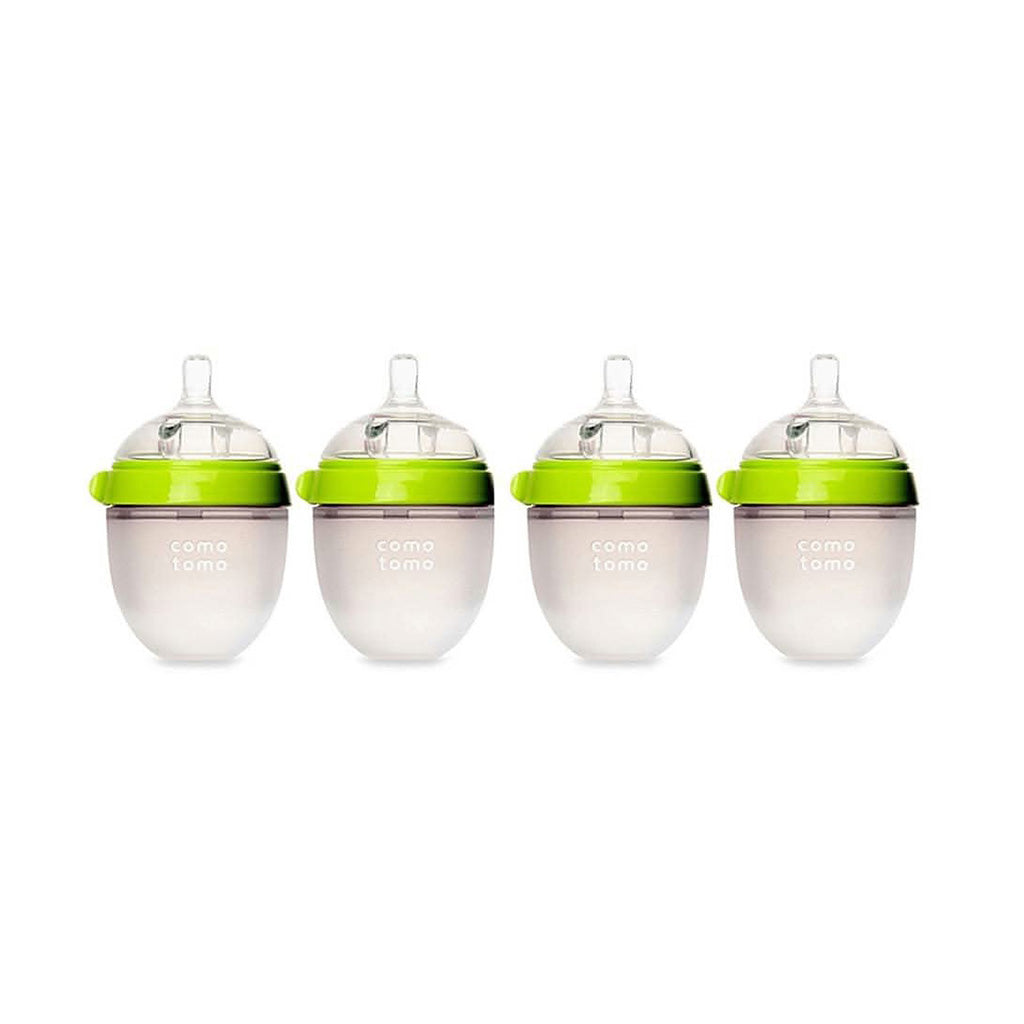 Comotomo Baby Bottle 5-Ounce /150 ml Kit, Green, Pack of 4-Feeding Bottles-Comotomo-ANB Baby Store