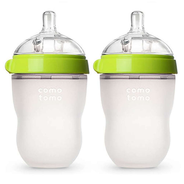 Comotomo Baby Bottle 8 oz/ 250 ml - 2 Pack Green