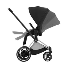 Cybex-ePriam-2-Stroller,-Chrome-Frame-With-Black-Handle-and-Sepia-Black-Seat_2 - ANB Baby