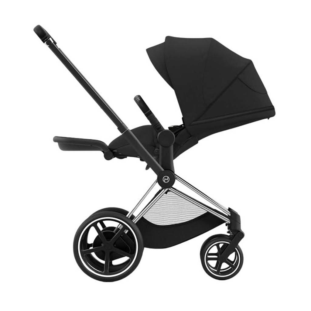  Cybex-ePriam-2-Stroller,-Chrome-Frame-With-Black-Handle-and-Sepia-Black-Seat_5 - ANB Baby