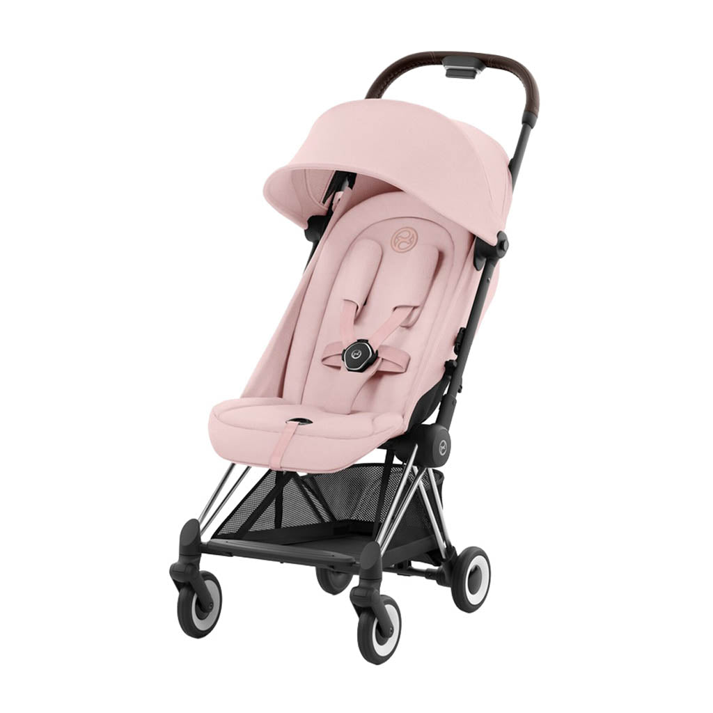 Cybex Coya Lightweight Stroller-Chrome Dark Brown Frame-Peach Pink_21 - ANB Baby