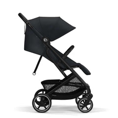Cybex Beezy 2 Lightweight Stroller, Black Frame with Magic Black Seat, Side - ANB BABY