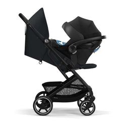 Cybex Beezy 2 Lightweight Stroller, Black Frame with Magic Black Seat, With canopy and bassinet - ANB BABY