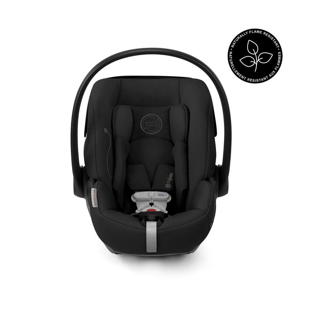 Cybex Cloud G Lux Infant Car Seat, Front View, Moon Black - ANB Baby