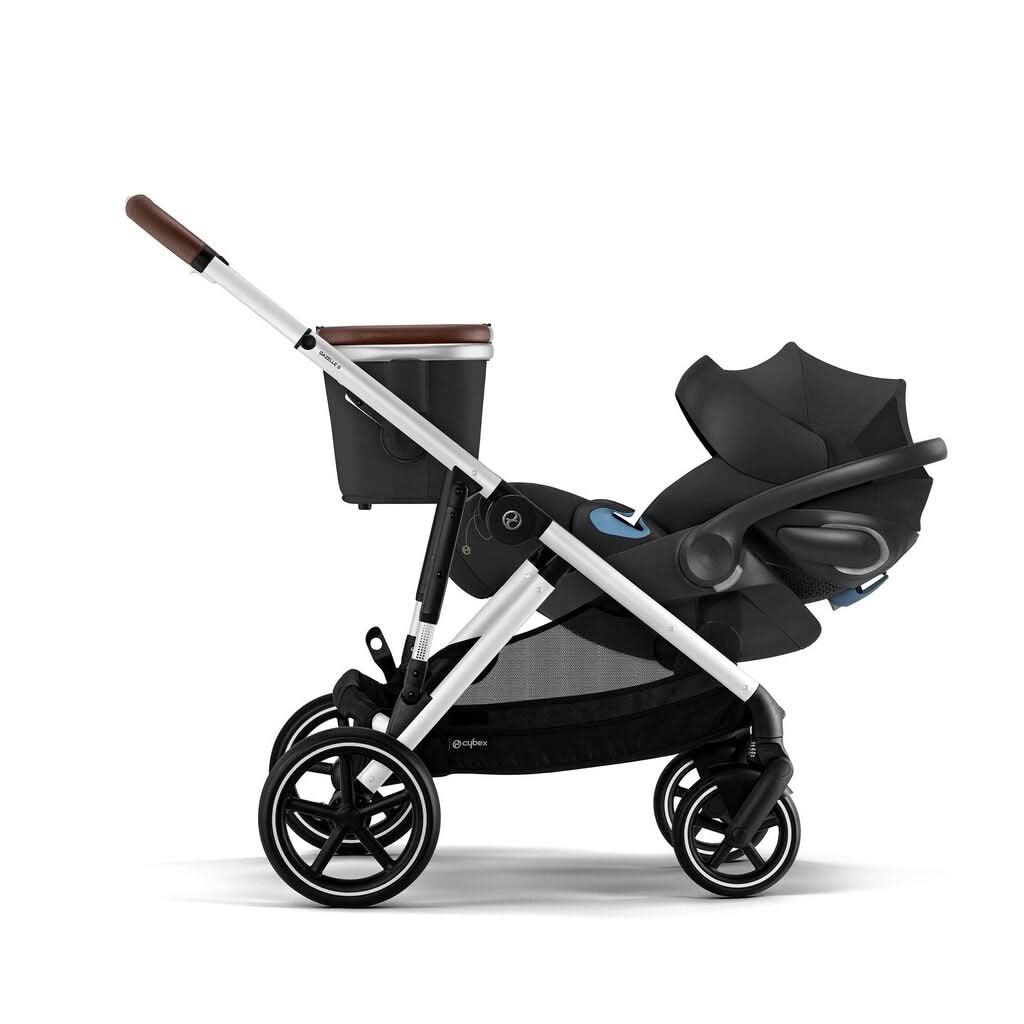 Cybex Cloud G Lux with Gazelle S 2 Frame and Basket, Silver Frame with Moon Black - ANB Baby