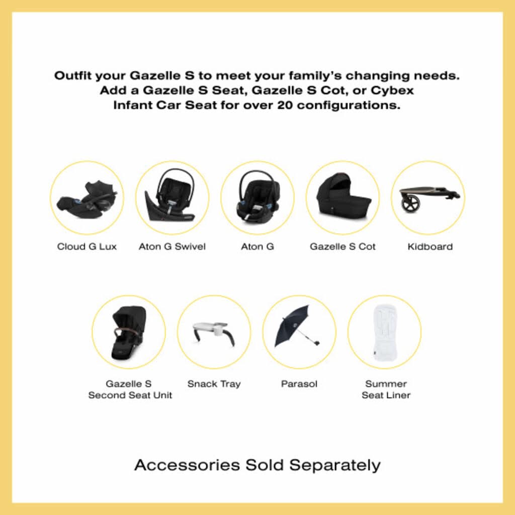 Cybex Gazelle S 2 & Cloud G Lux Travel System, Sold Separately Accessories - ANB Baby