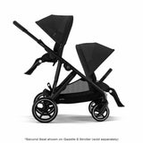 Cybex Gazelle S 2 Second Seat, Moon Black with Black Frame, Main, Seat Attached to stroller - ANB Baby